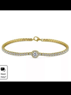 Giani Bernini Cubic Zirconia Solitaire Halo Tennis Bracelet. Silver. New in box.